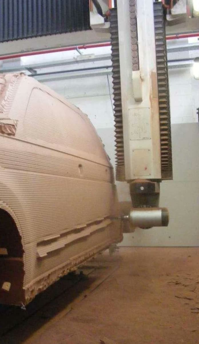 Full-scale car body model machined on a 5-axis CNC
