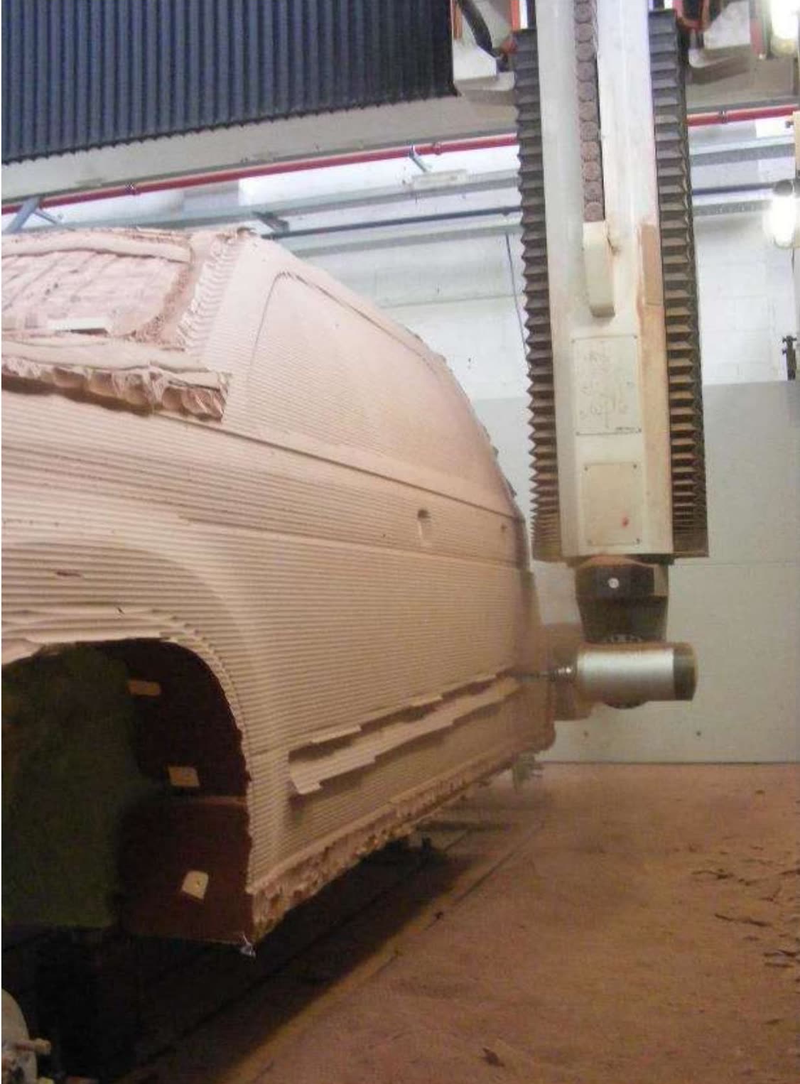 CNC machining of a car body model